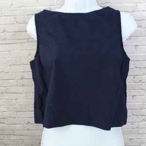 Gap Size Small Navy Blue Croped Tank Blouse Linen